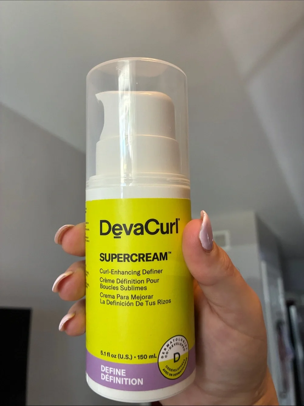 DevaCurl Supercream Curl-Enhancing Definer in Bright Yellow Bottle
